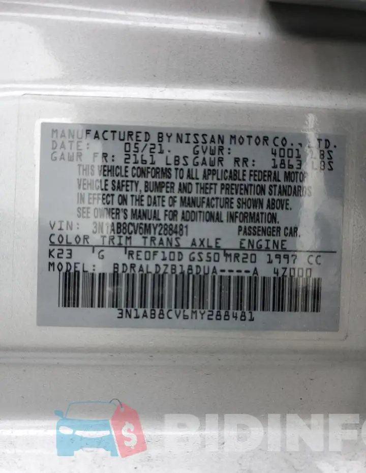 3N1AB8CV6MY288481 Photo# 13