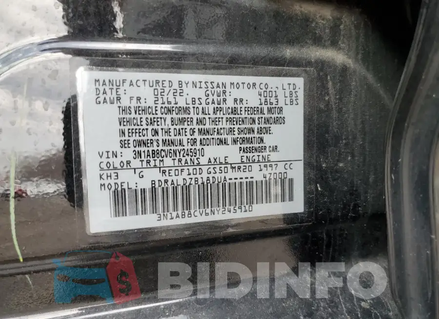 3N1AB8CV6NY245910 Photo# 12