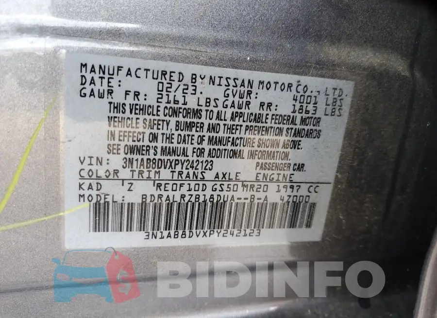 3N1AB8DVXPY242123 Photo# 12