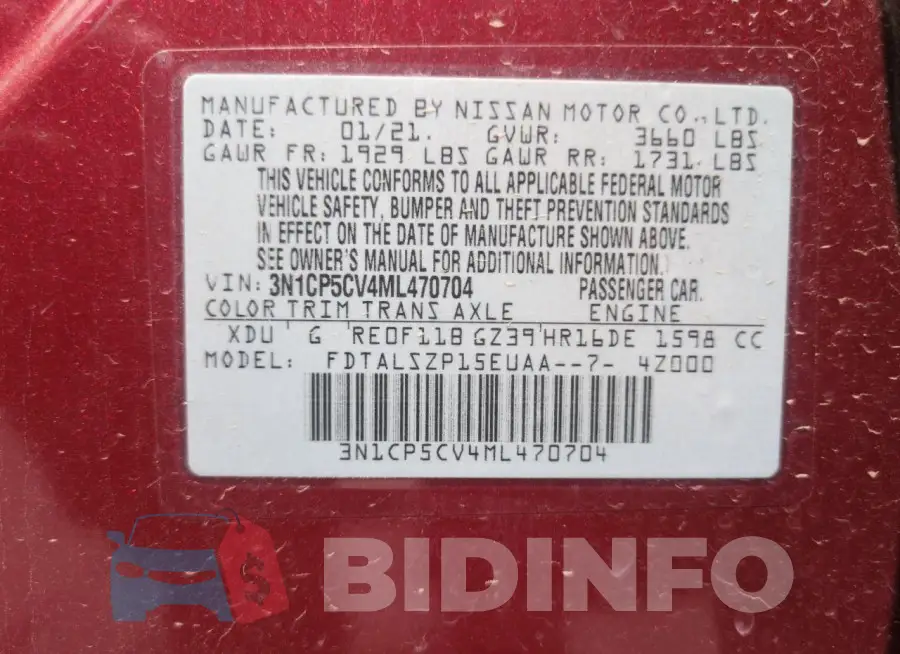 3N1CP5CV4ML470704 Photo# 13