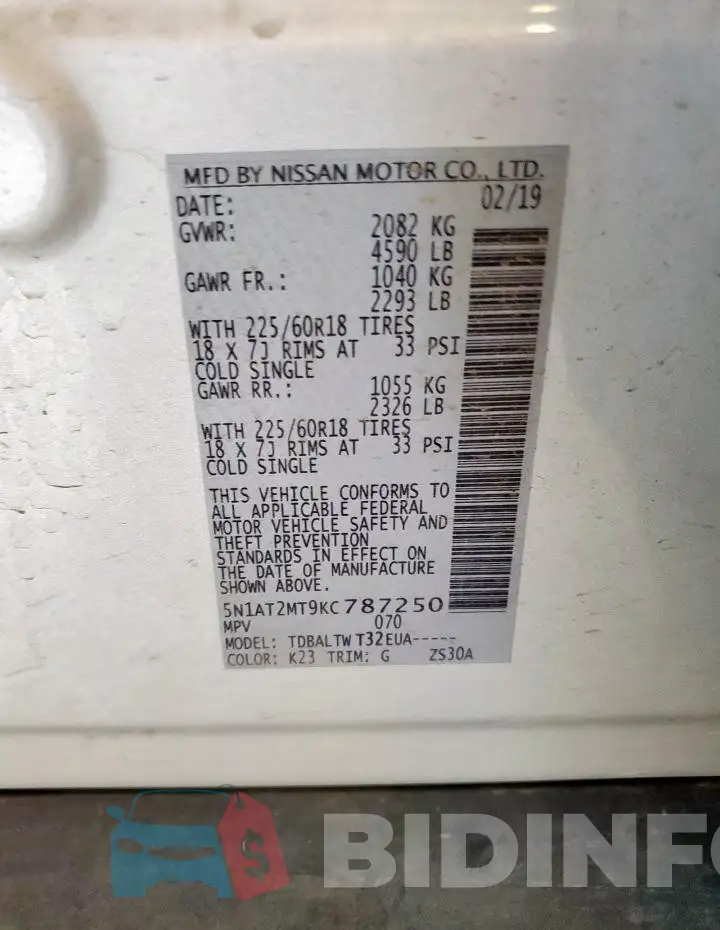 5N1AT2MT9KC787250 Photo# 13