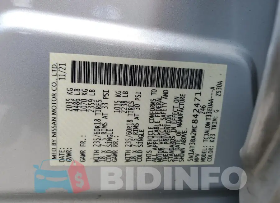 5N1AT3BA2MC842471 Photo# 13