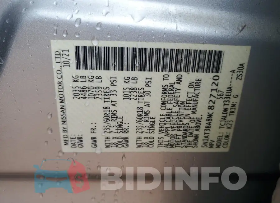 5N1AT3BA8MC827120 Photo# 13