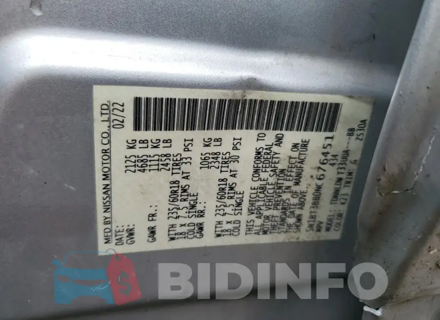 5N1BT3BB0NC676451 Photo# 13