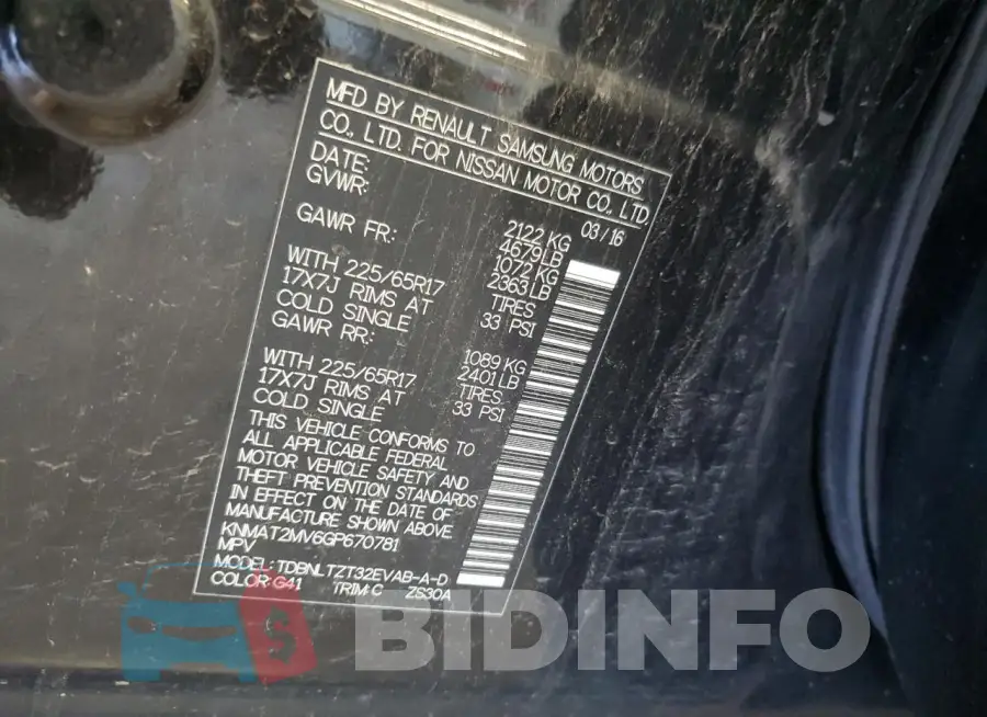 KNMAT2MV6GP670781 Photo# 13