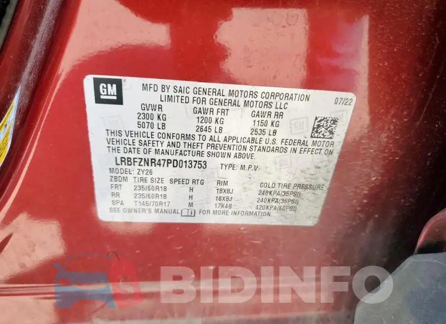 LRBFZNR47PD013753 Photo# 13