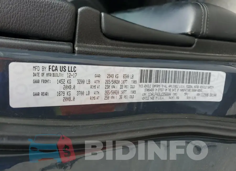 1C4RJFAG9JC256804 Photo# 14