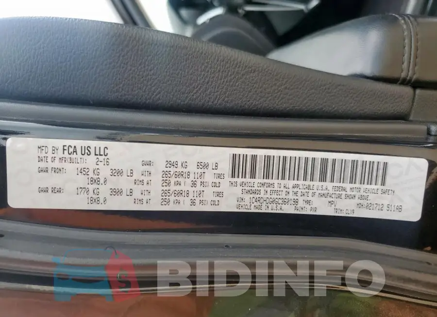 1C4RDHDG0GC360198 Photo# 14