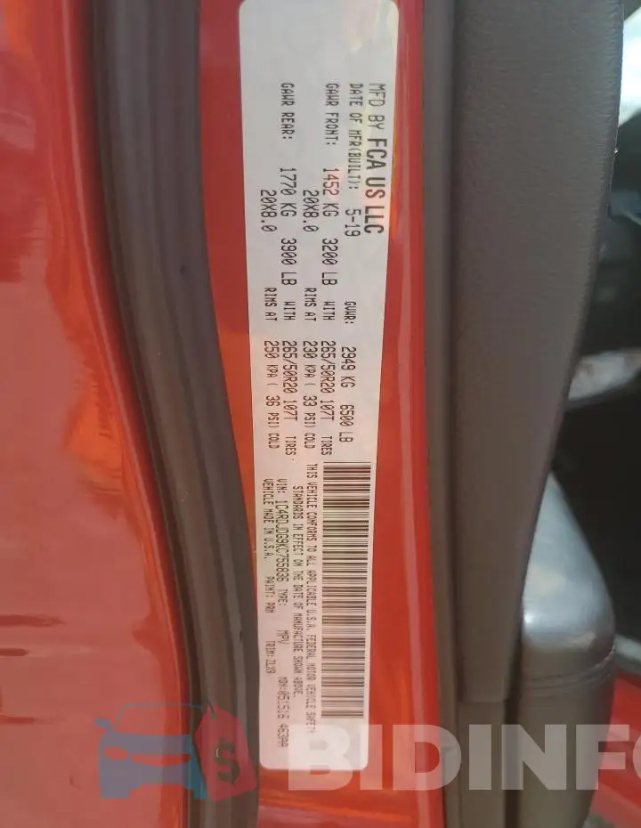 1C4RDJDG9KC755836 Photo# 14
