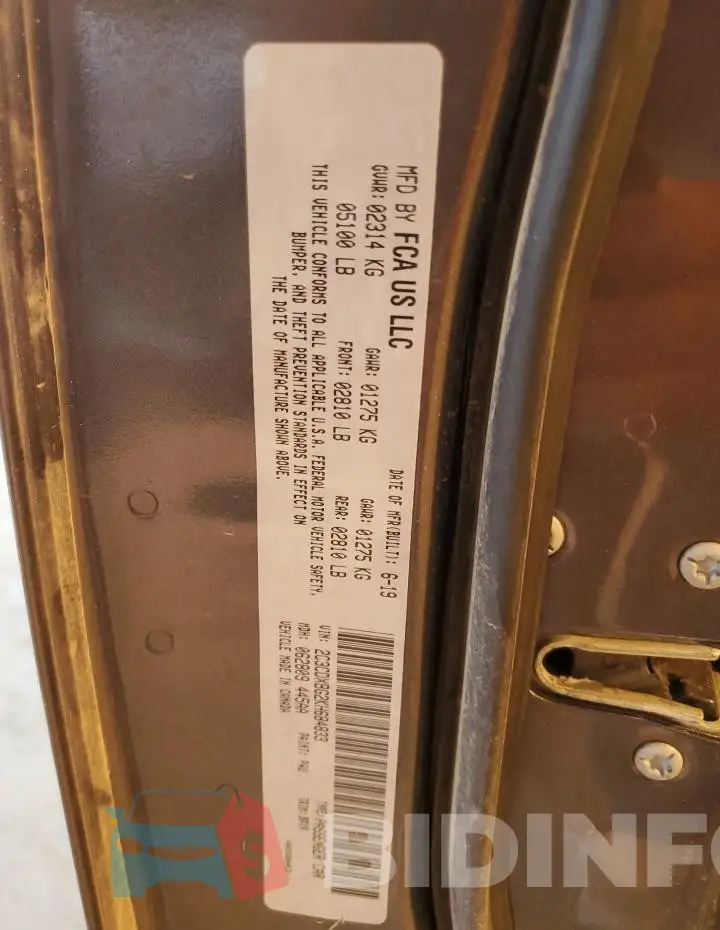 2C3CDXBG2KH684833 Photo# 12