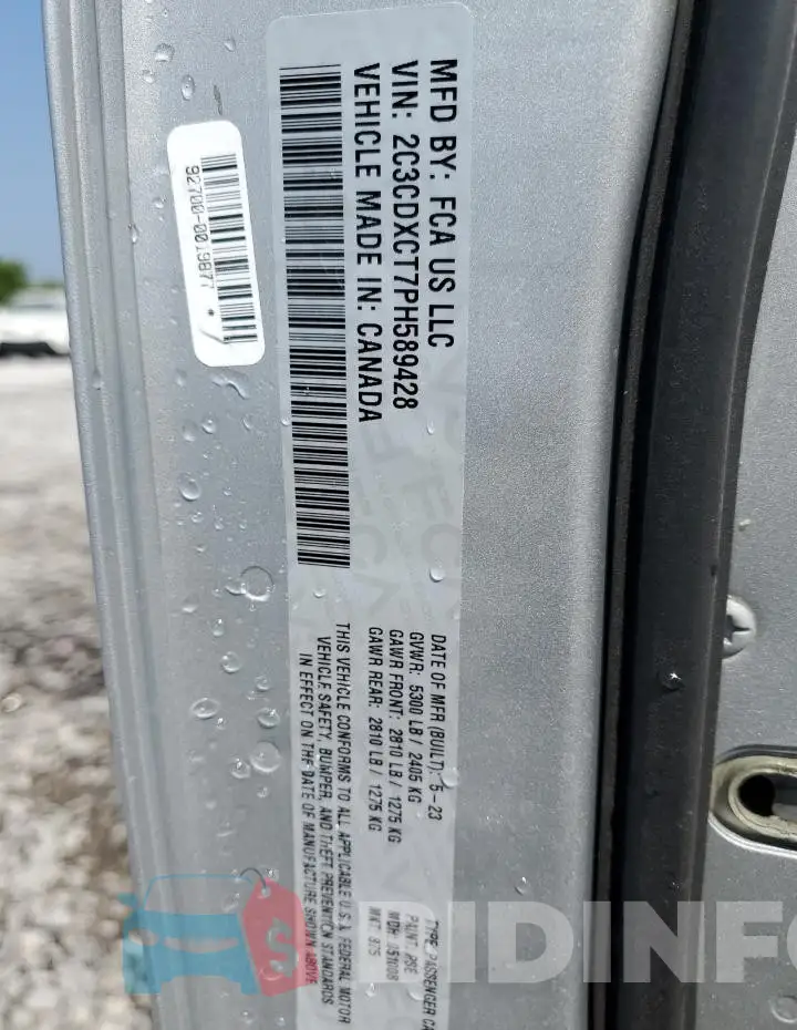 2C3CDXCT7PH589428 Photo# 13