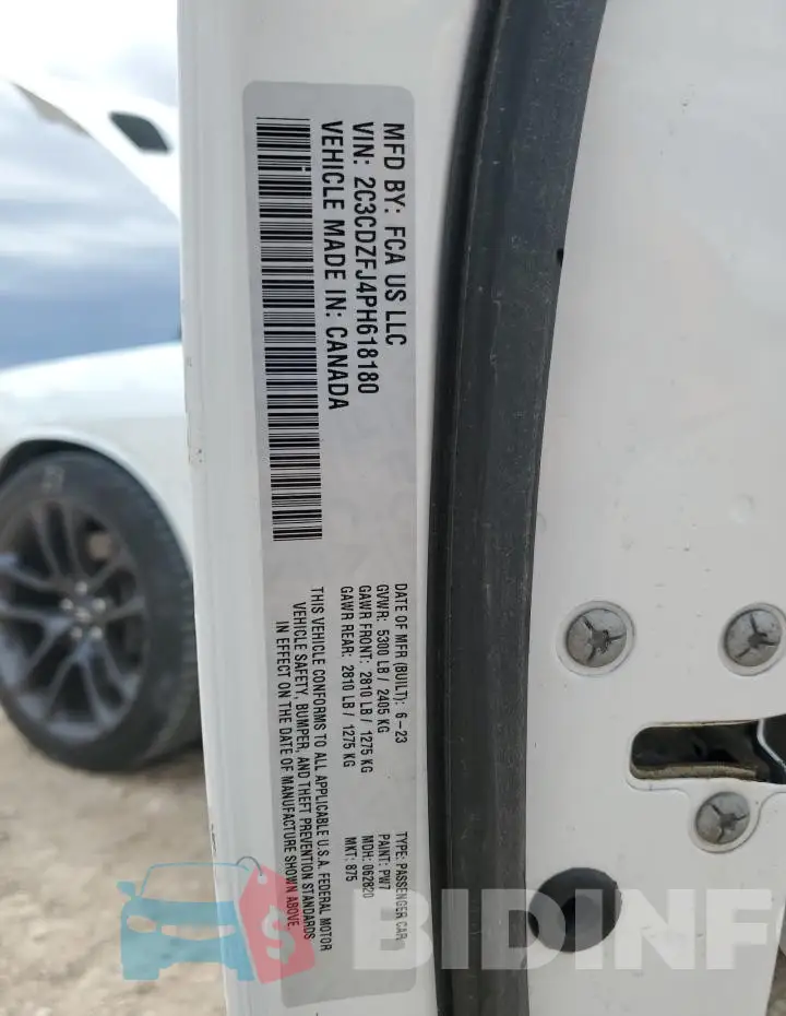 2C3CDZFJ4PH618180 Photo# 13
