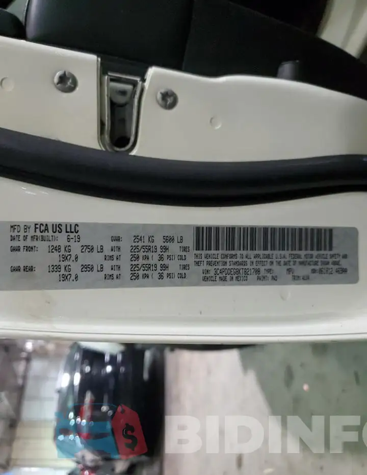 3C4PDDEG8KT821708 Photo# 14