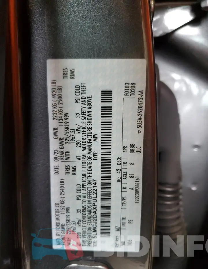 5LMCJ2DAXPUL22147 Photo# 14