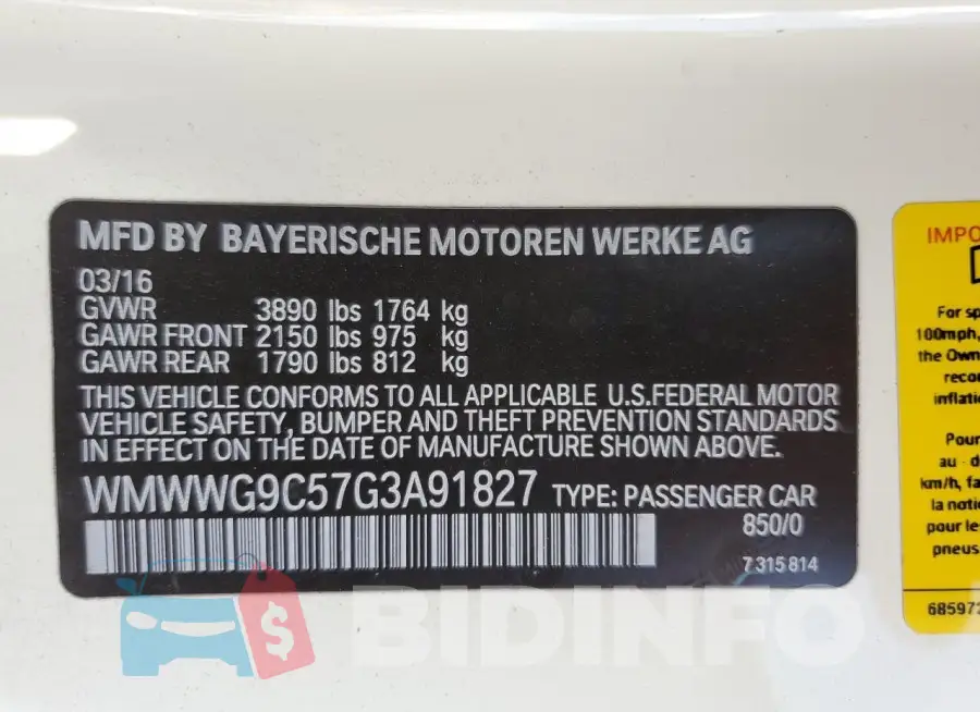 WMWWG9C57G3A91827 Photo# 12