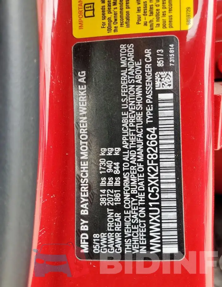 WMWXU1C5XK2F82664 Photo# 12