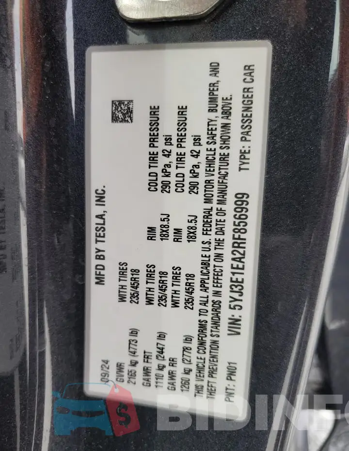 5YJ3E1EA2RF856999 Photo# 12