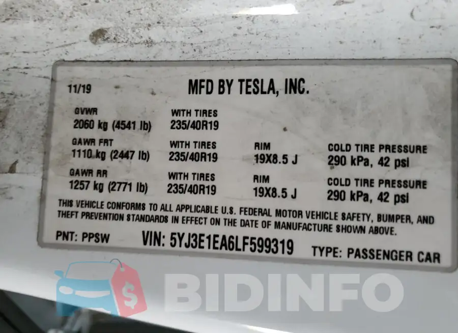 5YJ3E1EA6LF599319 Photo# 12