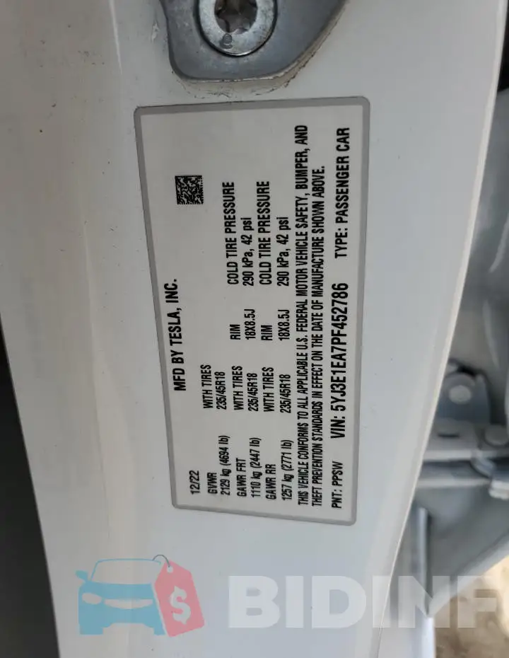 5YJ3E1EA7PF452786 Photo# 12