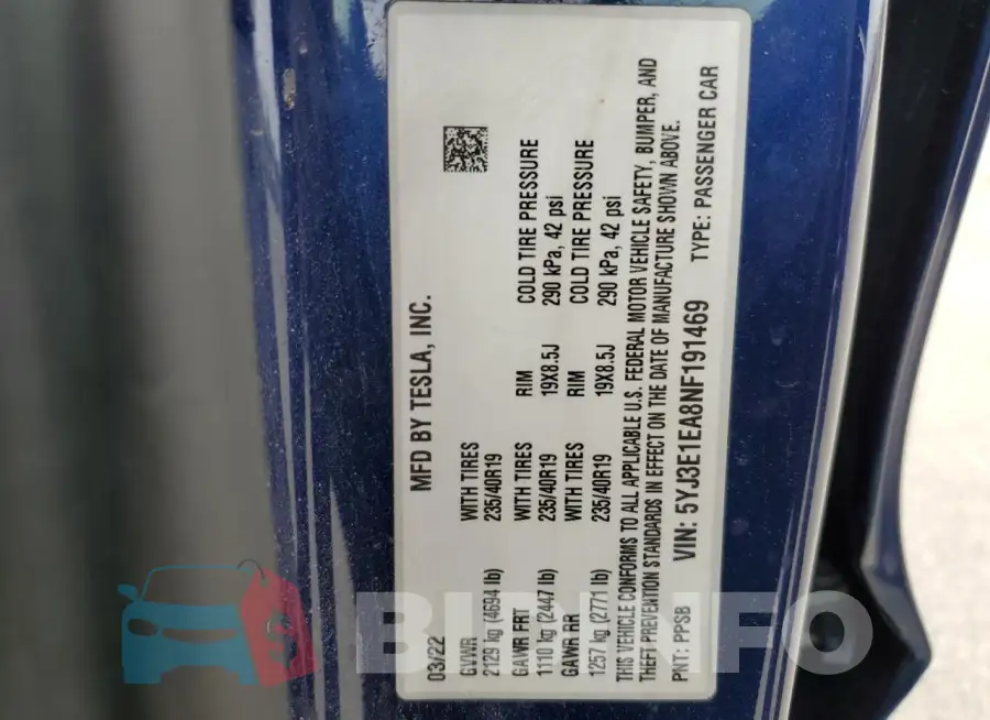5YJ3E1EA8NF191469 Photo# 12