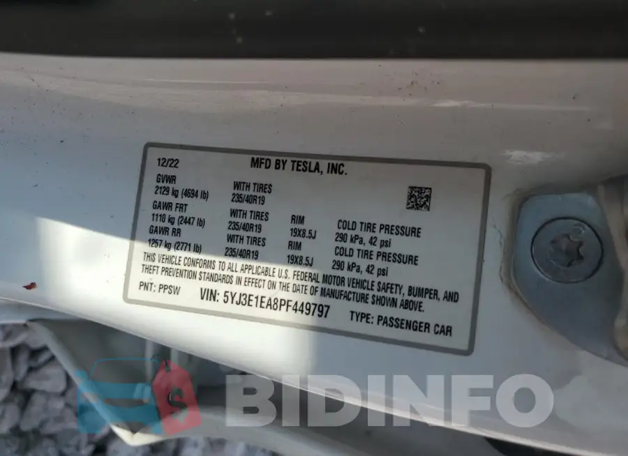 5YJ3E1EA8PF449797 Photo# 13