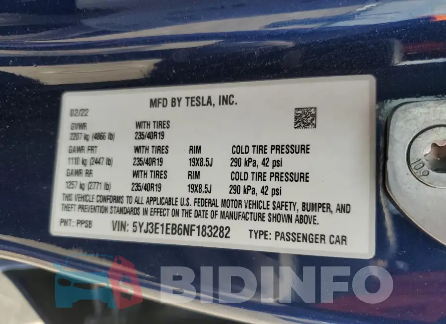 5YJ3E1EB6NF183282 Photo# 12