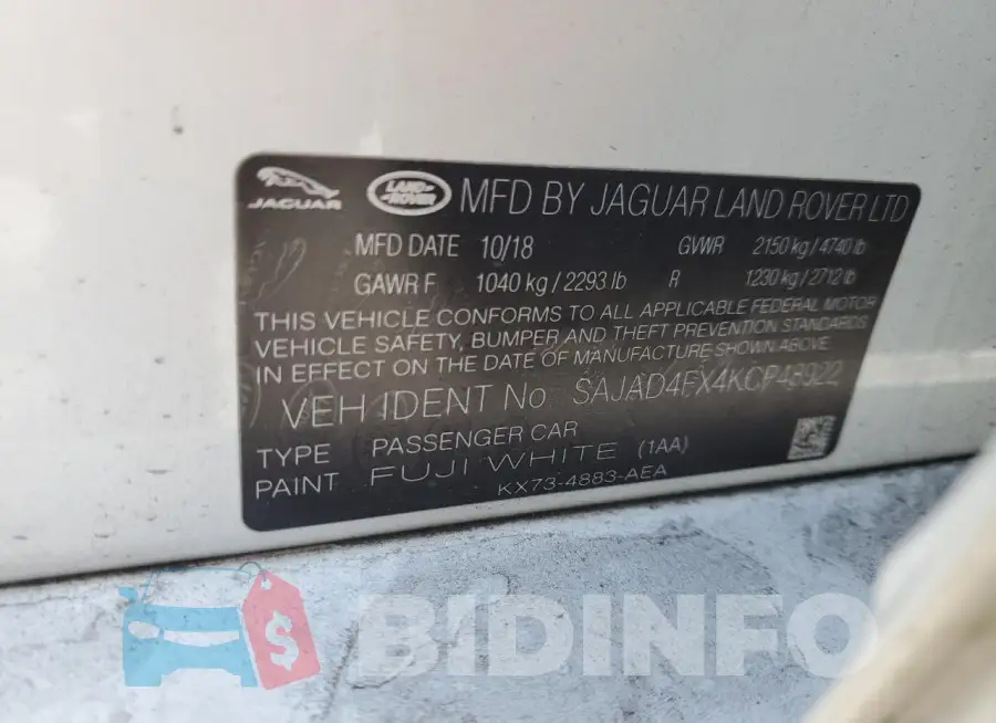 SAJAD4FX4KCP48922 Photo# 13