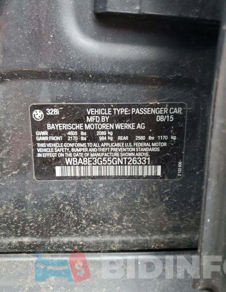 WBA8E3G55GNT26331 Photo# 12