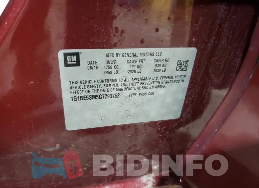 1G1BE5SM5G7293752 Photo# 12