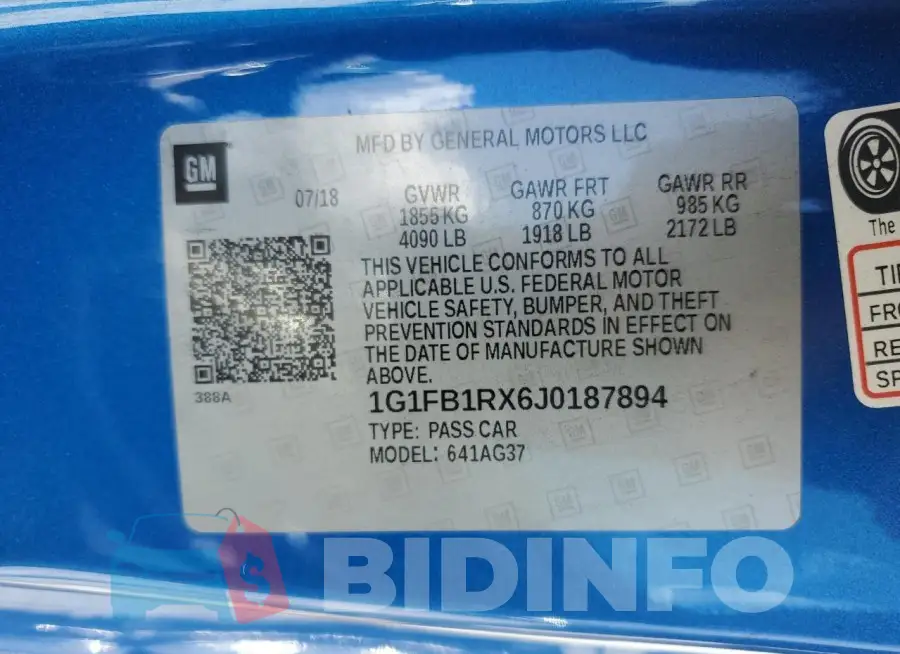 1G1FB1RX6J0187894 Photo# 12