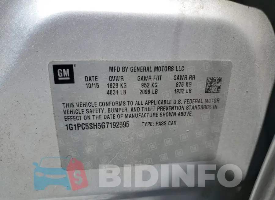 1G1PC5SH5G7192595 Photo# 12