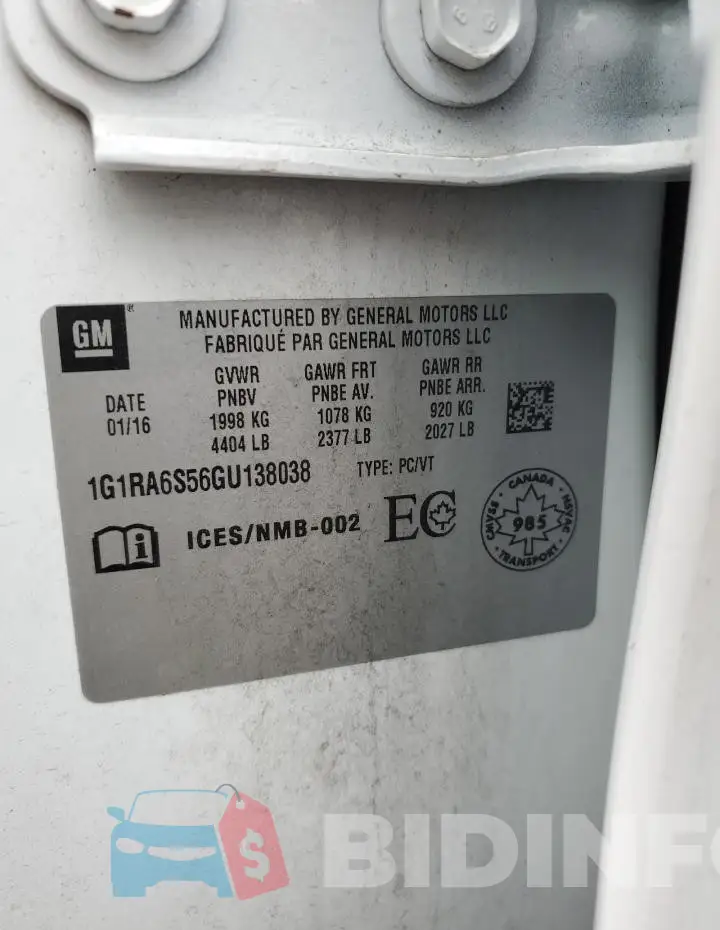 1G1RA6S56GU138038 Photo# 13
