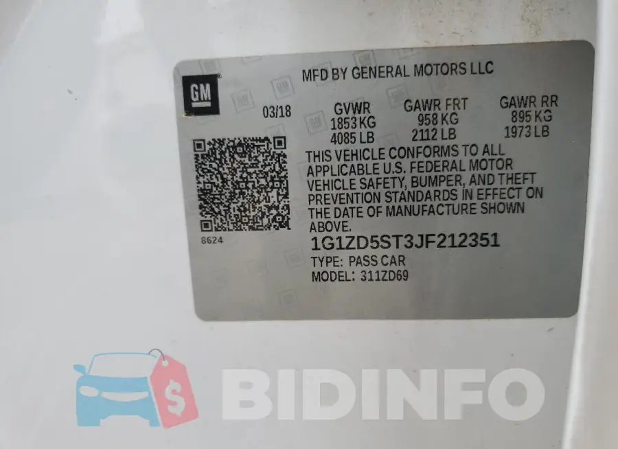 1G1ZD5ST3JF212351 Photo# 12