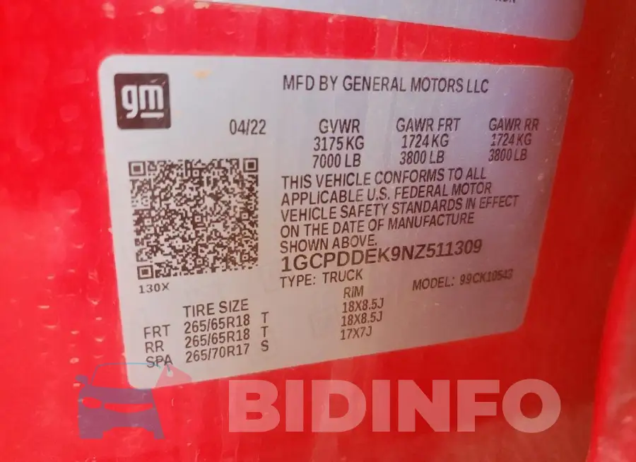 1GCPDDEK9NZ511309 Photo# 13