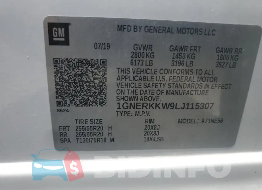 1GNERKKW9LJ115307 Photo# 14