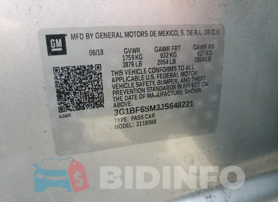 3G1BF6SM3JS648221 Photo# 12