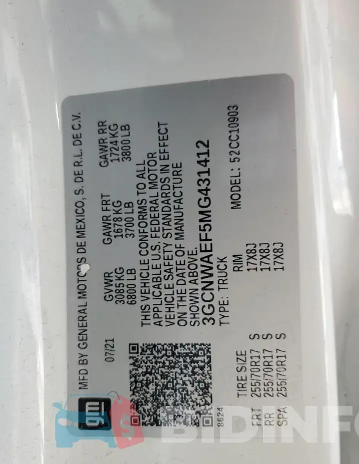 3GCNWAEF5MG431412 Photo# 12