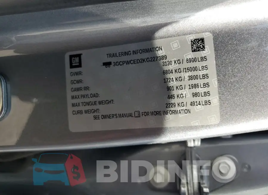 3GCPWCED2KG227389 Photo# 12