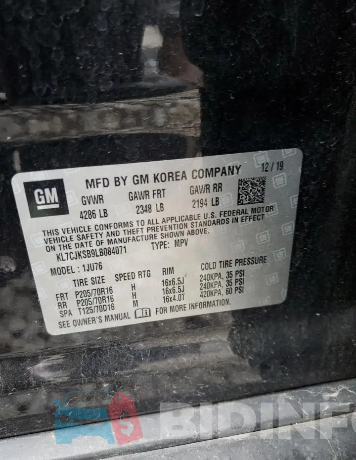 KL7CJKSB9LB084071 Photo# 13