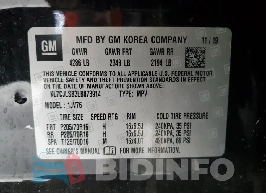 KL7CJLSB3LB073914 Photo# 13