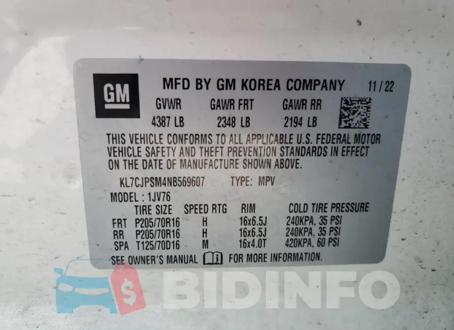 KL7CJPSM4NB569607 Photo# 12