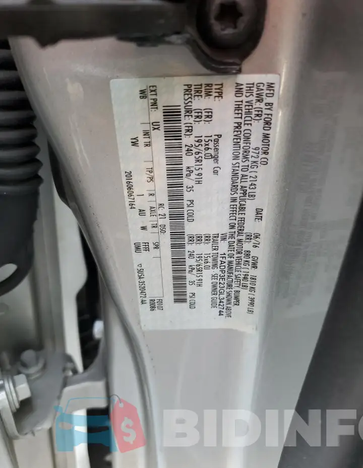 1FADP3E23GL342744 Photo# 13
