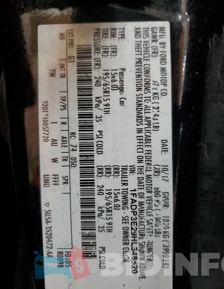 1FADP3E29HL348520 Photo# 12
