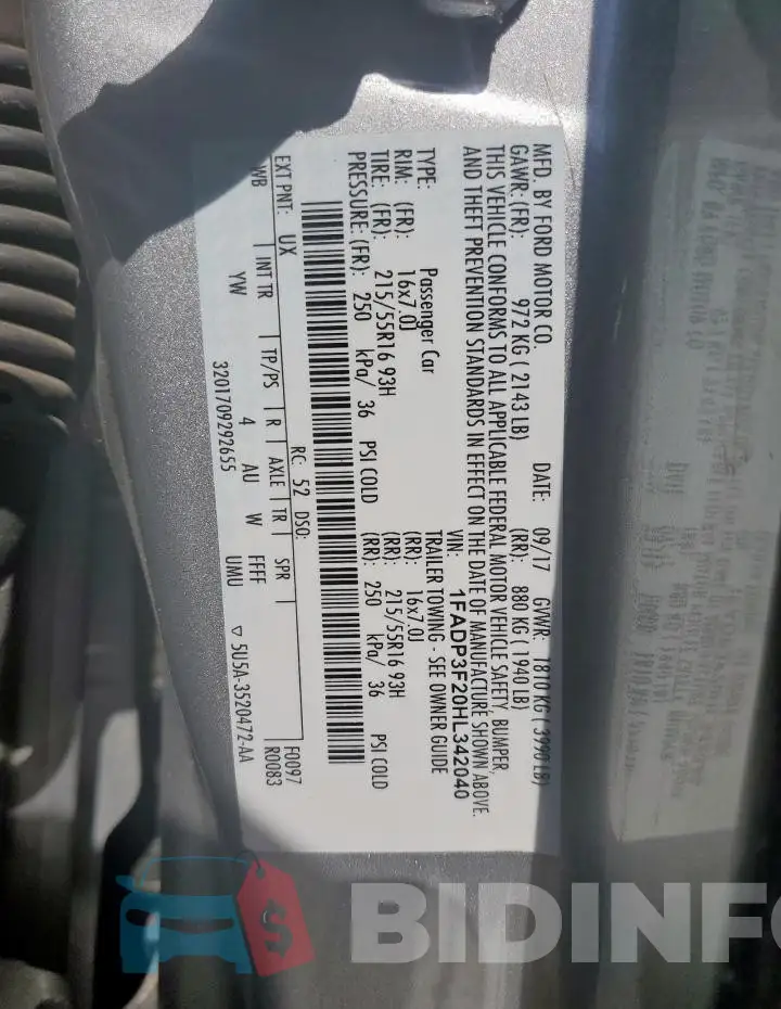 1FADP3F20HL342040 Photo# 12