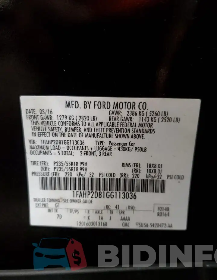 1FAHP2D81GG113036 Photo# 12