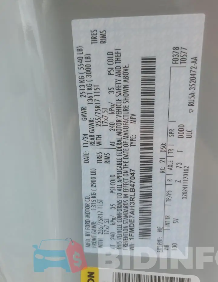 1FMDE7AH3RLB47047 Photo# 13