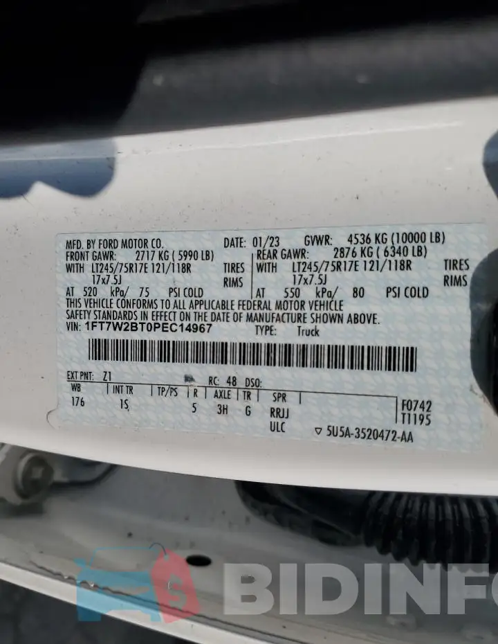 1FT7W2BT0PEC14967 Photo# 12