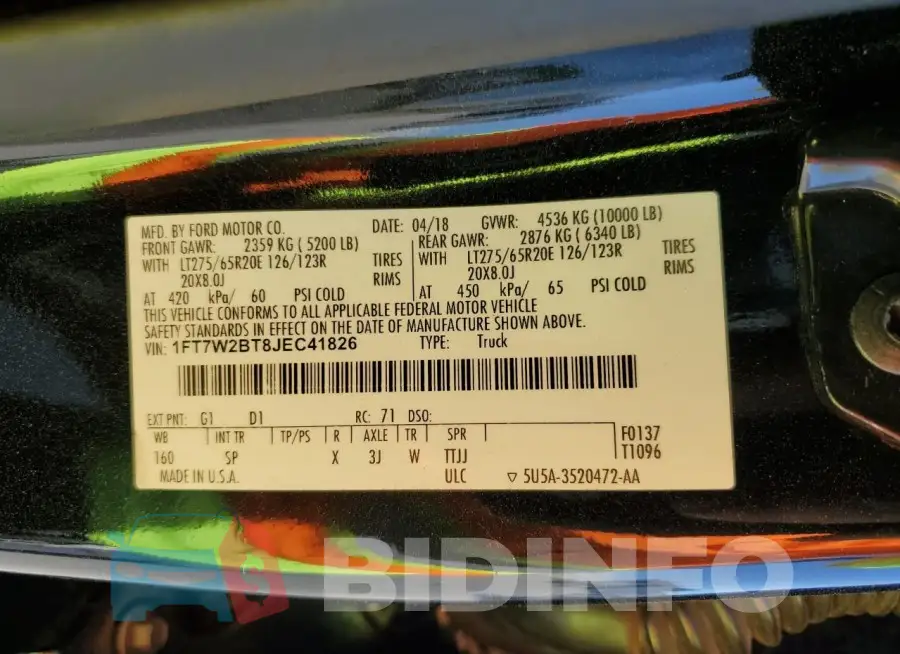 1FT7W2BT8JEC41826 Photo# 13