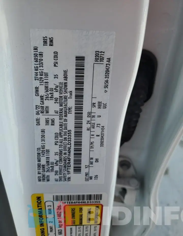1FTER4FH4NLD33355 Photo# 13