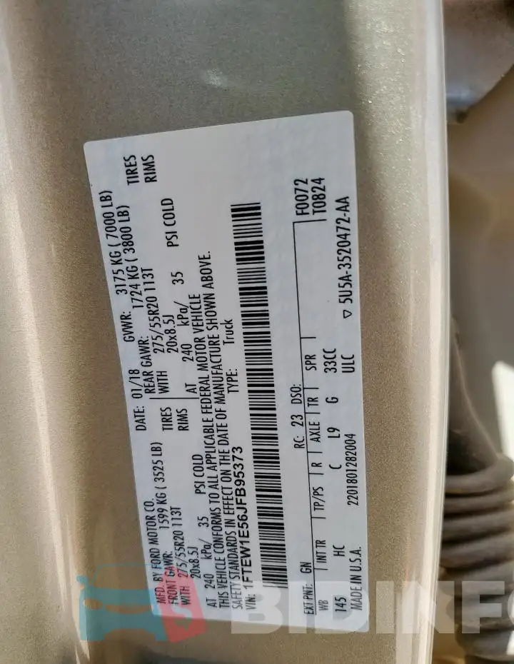 1FTEW1E56JFB95373 Photo# 12